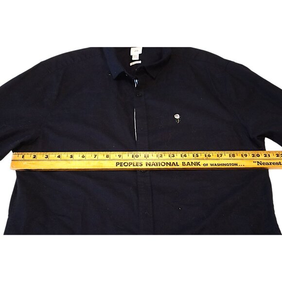 River Island Men Stretch Oxford Shirt Casual Smart Dark Academia - Picture 6 of 7